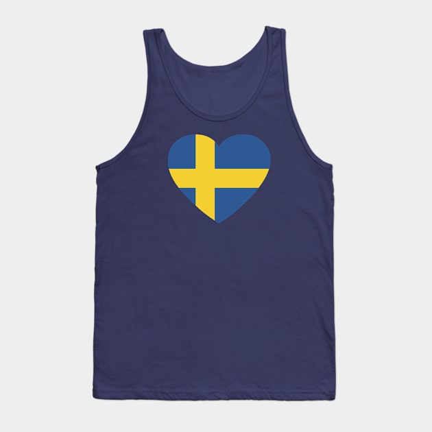 I Love Sweden // Heart-Shaped Swedish Flag Tank Top by SLAG_Creative